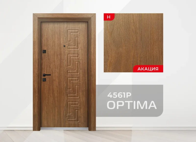 Входна врата Unison Optima 4561p, цвят Императорска акация